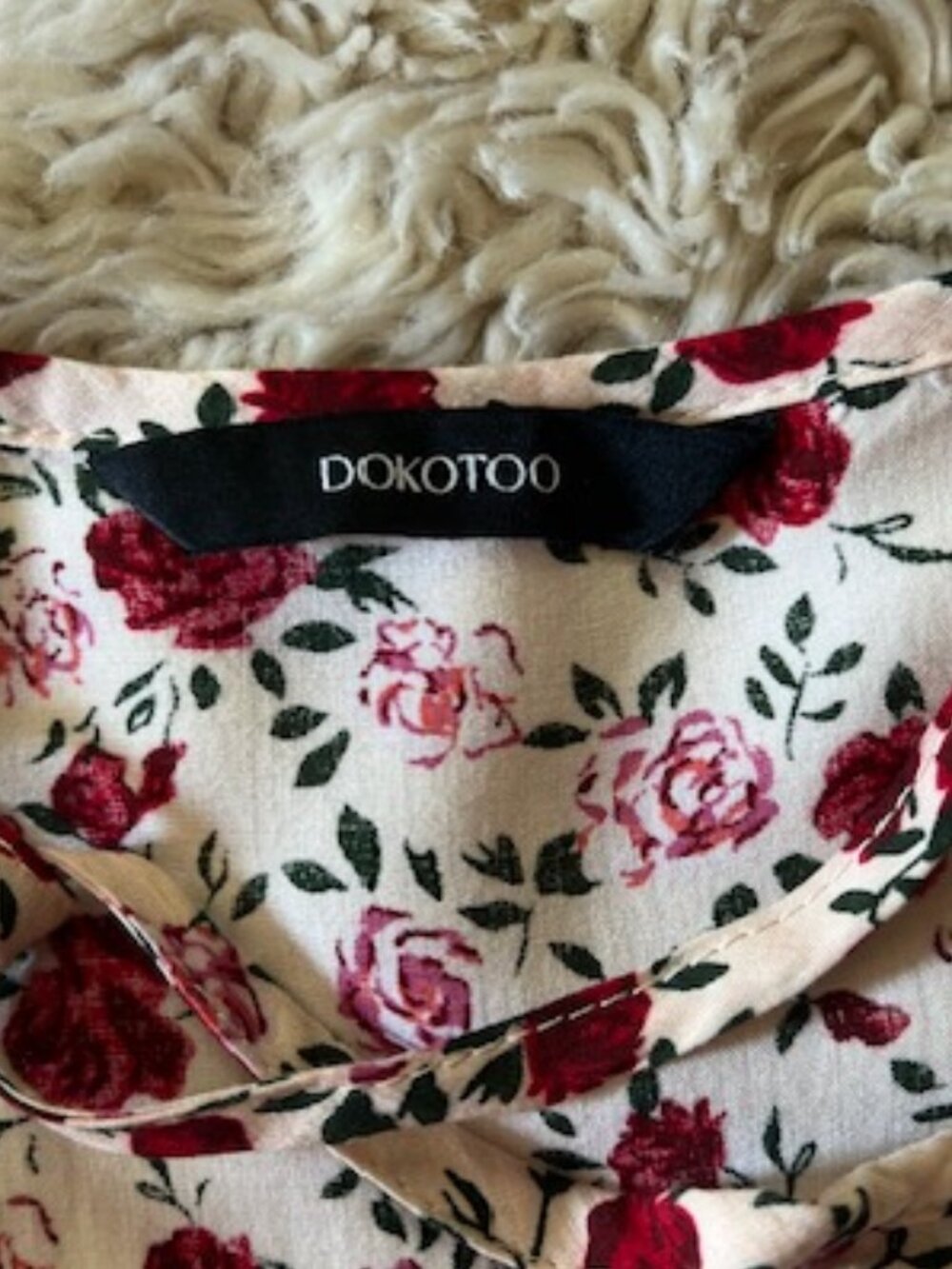 Dokotoo Summer Casual Boho Floral V Neck Short Sleeve Sundress Women's Large - Picture 13 of 13
